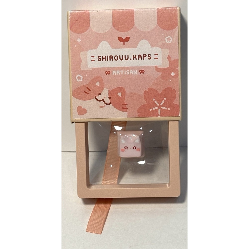 Shirouu.Kaps Pink Bean Tsuneko Artisan Keycap w/ Box Case MX Keyboard